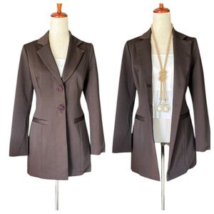 Lavinia Turra Brown Tuxedo Jacket with Satin Gold Lining